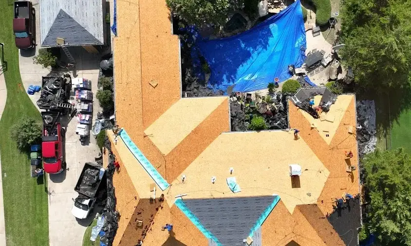 Professional Storm Damage Roof Repair being performed in Beekman